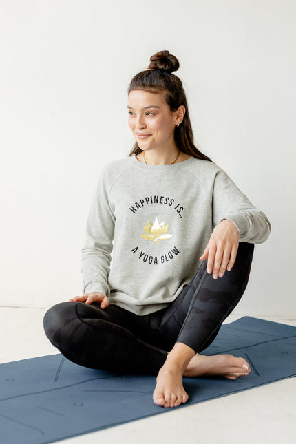 Women's Yoga Glow Crew Sweatshirt, Heather Grey
