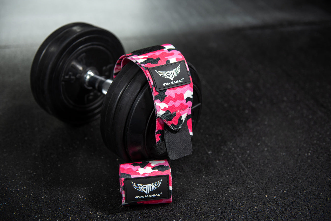 Gym Maniac Gm Weightlifting Wrist Wraps - Pink Camo-Gym Maniac GM s.r.o.-Urbanheer