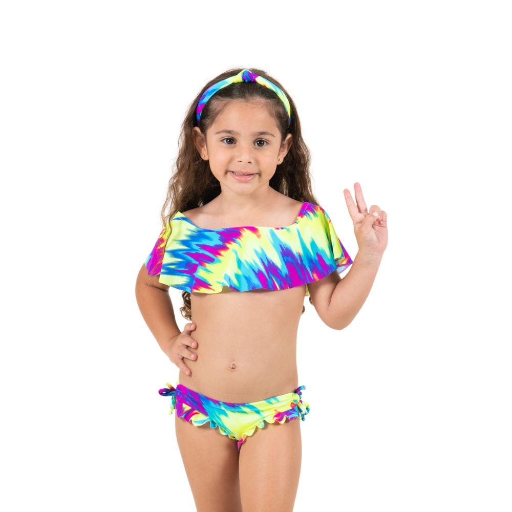 Neon Tie Dye - Bikini - Kids Swimwear-Too Cool Beachwear-2-Urbanheer