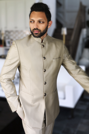 Textured Beize Classic Bandgala Set-Bohame-XS-Beize-5' - 5'3''-Urbanheer