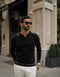 Men's Black Polo Black Sweater-Clothing - Men-Donato-S-Urbanheer