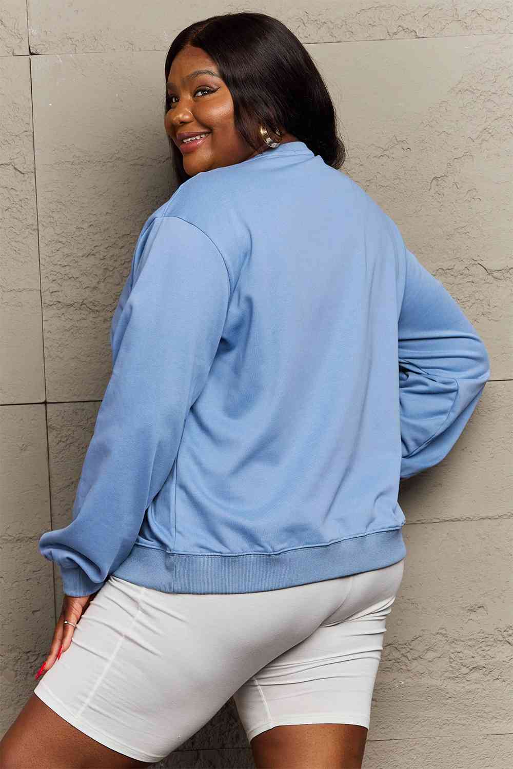 Simply Love Full Size Graphic Dropped Shoulder Sweatshirt-Street 360-Misty Blue-S-Urbanheer