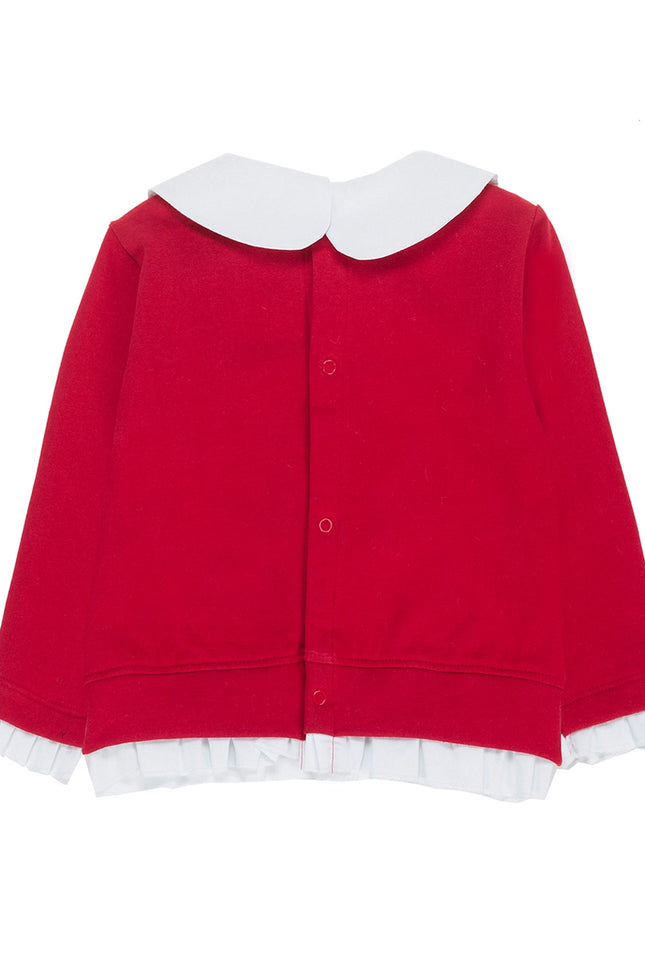 Ubs2 Baby Girls' Sweatshirt In Stretch Cotton Fleece. Neck