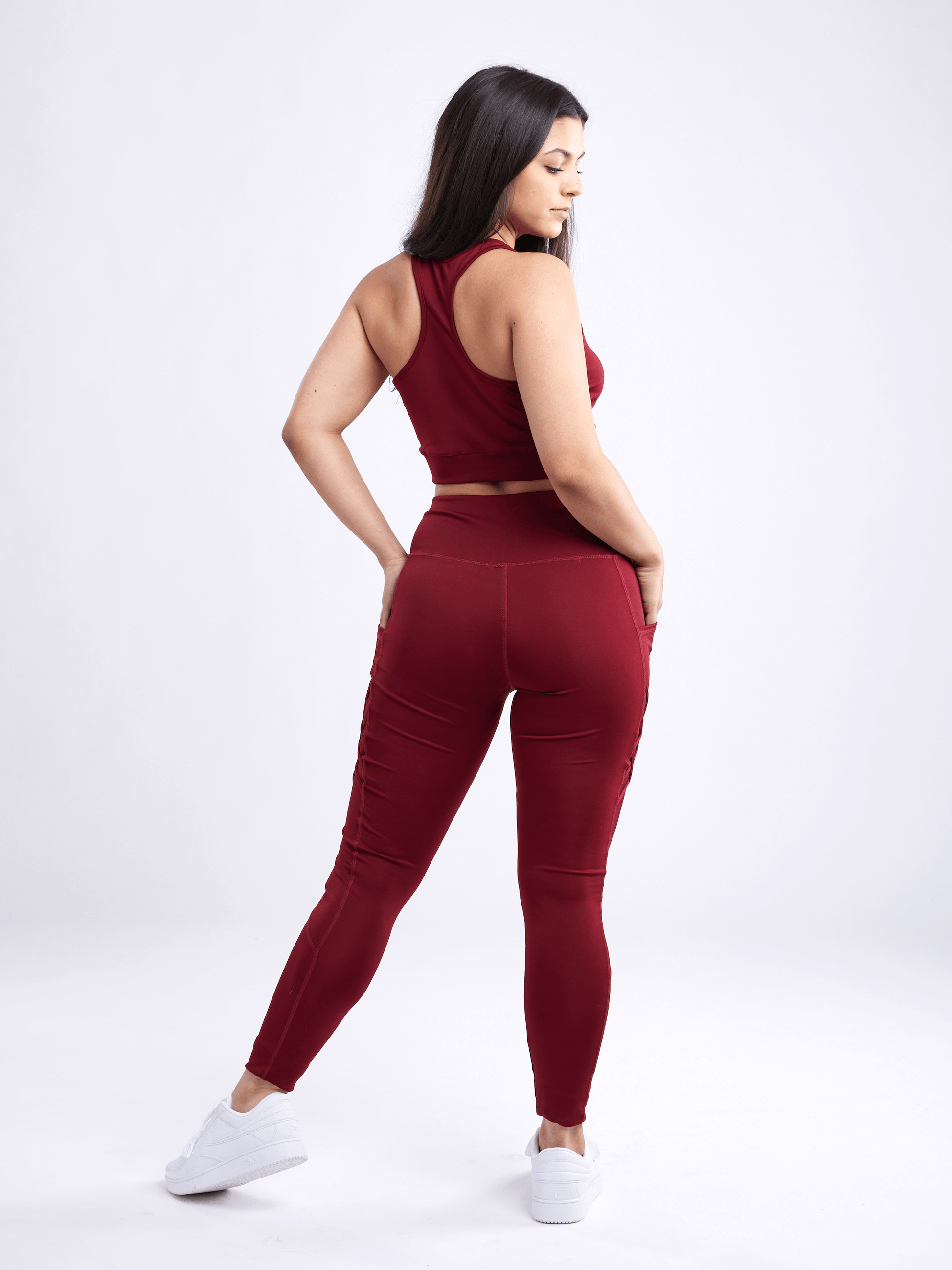 Racerback Lightweight Training Crop Tank Top-JupiterGear-Burgundy-Small / Medium-Urbanheer