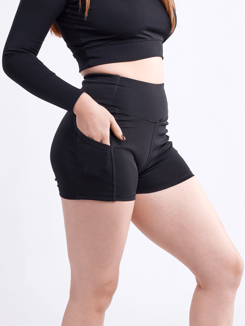 High-Waisted Athletic Shorts with Side Pockets-JupiterGear-Grey-Small / Medium-Urbanheer