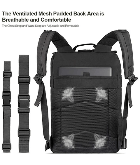 Tactical Military 25L Molle Backpack-JupiterGear-Black-Urbanheer