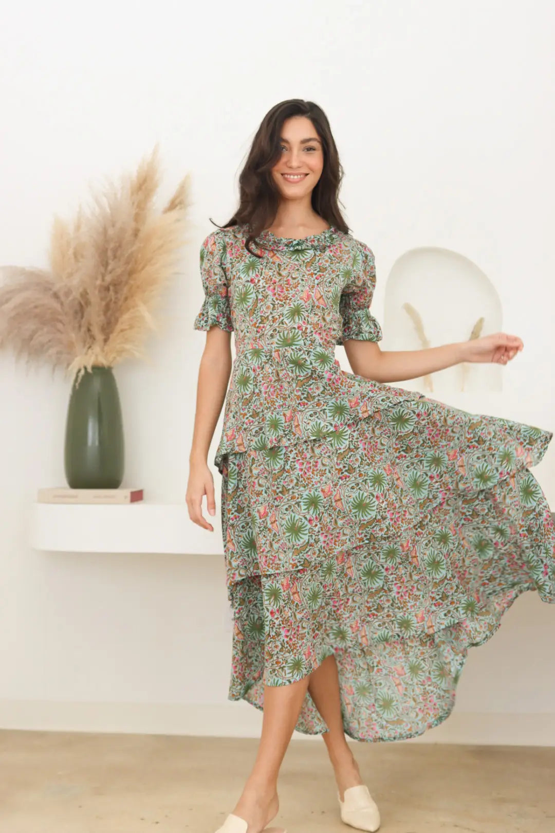 Lux Palm Springs Cotton Dress - Natural, Eco Friendly-Carolina Benoit-XS-Urbanheer