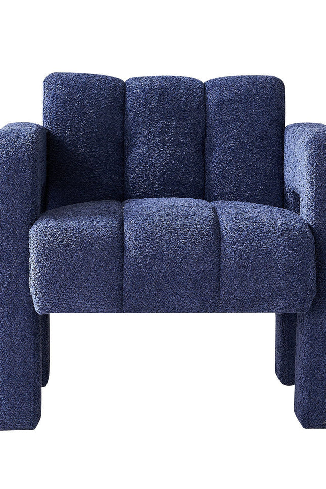 Wide Boucle Upholstered Accent Chair-Accent Chair-Blak Hom-Urbanheer
