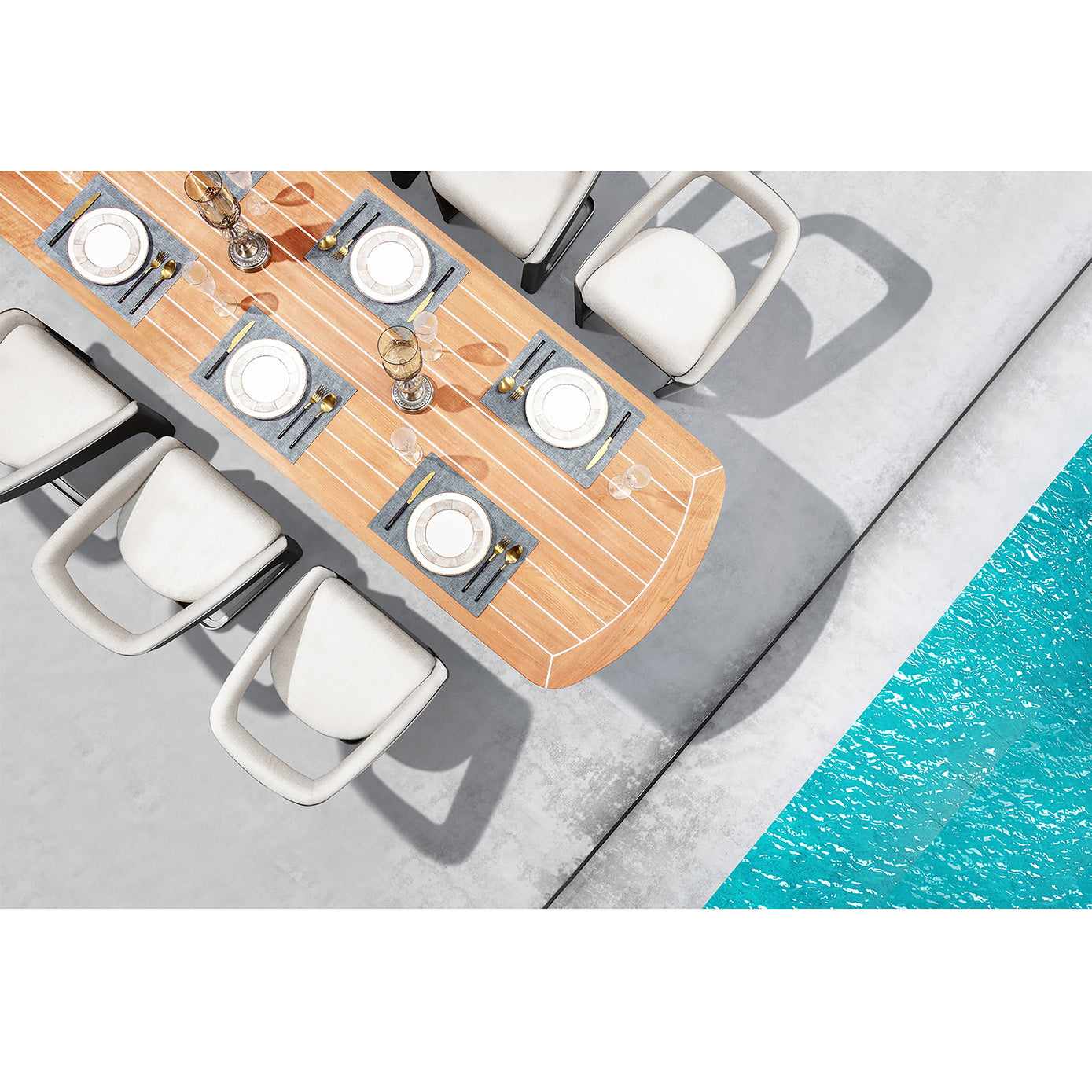 HIGOLD Onda Teak Outdoor Dining Set for 8 Person-HIGOLD-Urbanheer