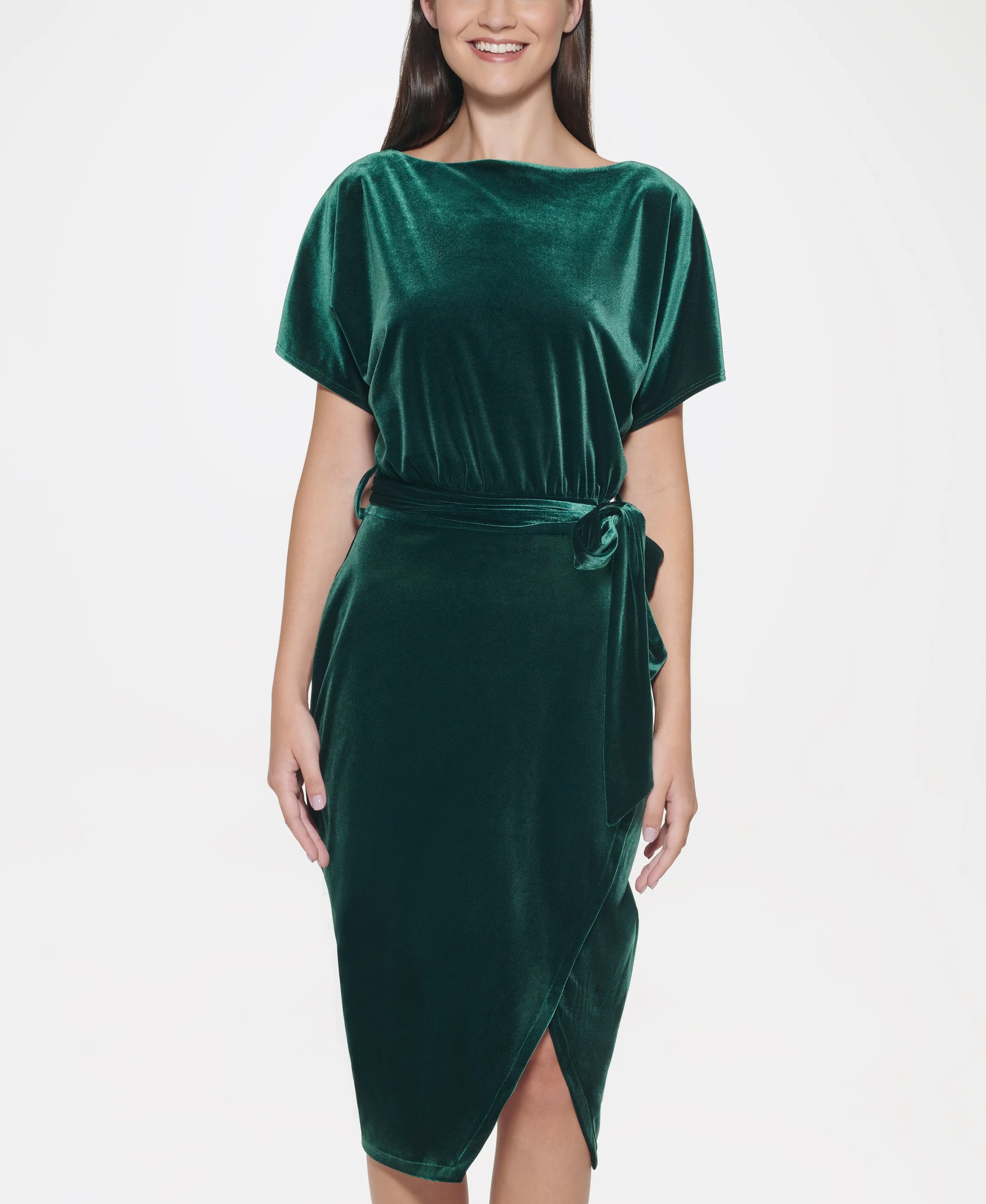 Velvet Blouson Cocktail Dress.-KENSIE-XS-RED-Urbanheer