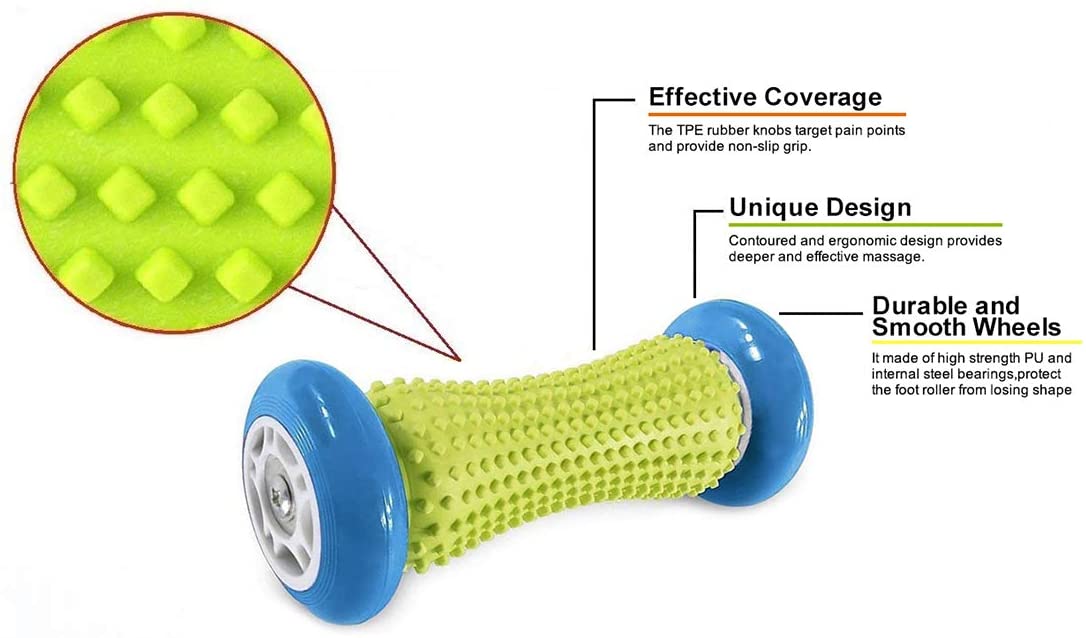Foot Massage Roller Spiky For Plantar Fasciitis - Relief For Heel Spurs & Foot Arch Pain, Deep Trigger Point Therapy, Muscle Recovery, Stress Relief Acupressure Reflexology Tool-Fulfillment Center-Urbanheer