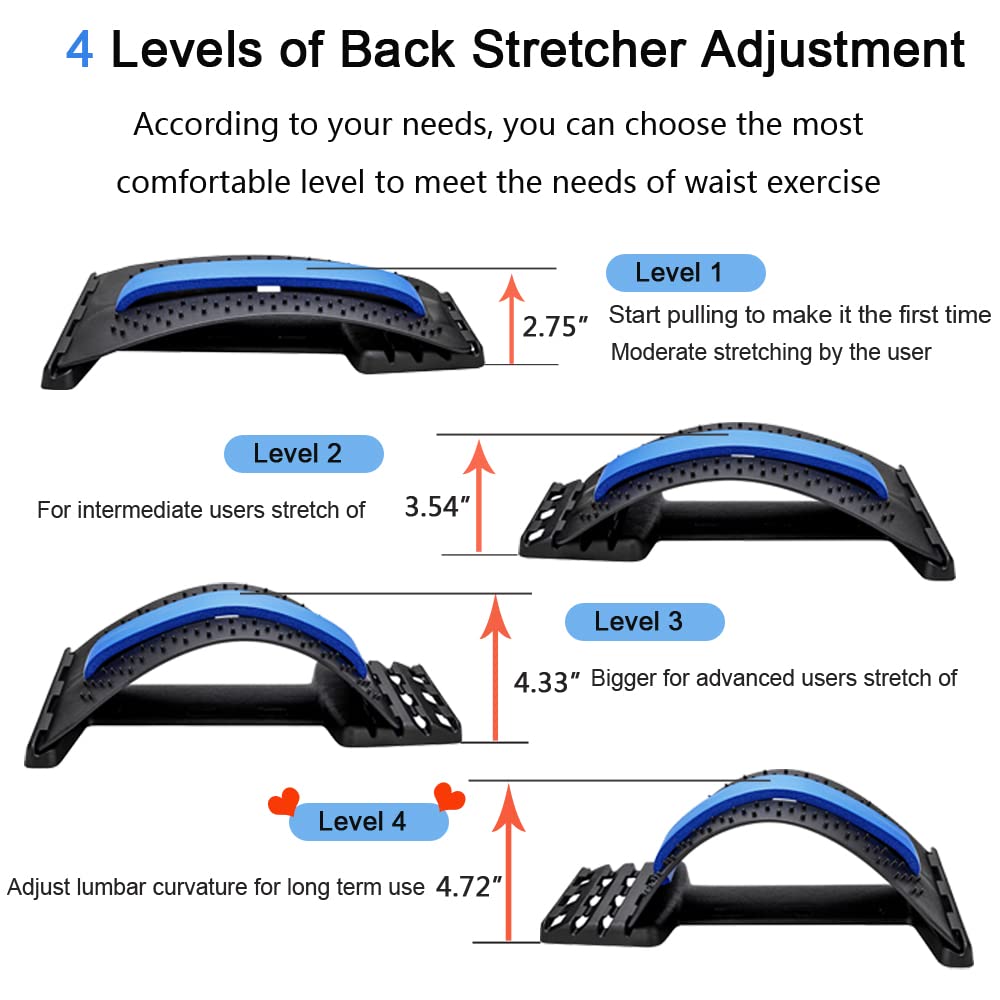 Back Stretcher For Lower Back Pain Relief, Multi-Level Lumbar Support Stretcher Spinal Back Massager-Fulfillment Center-Urbanheer