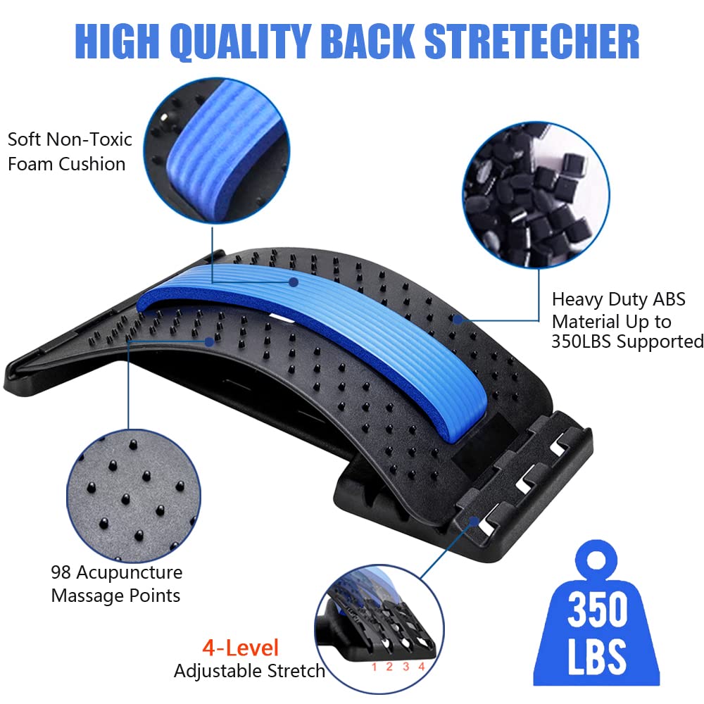 Back Stretcher For Lower Back Pain Relief, Multi-Level Lumbar Support Stretcher Spinal Back Massager-Fulfillment Center-Urbanheer