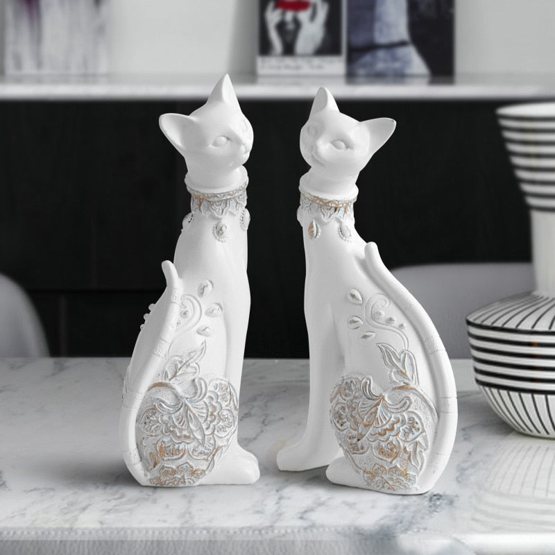 Figurine Decorative Resin Cat Statue-Decor-Ze BlakHom-Navy-Urbanheer