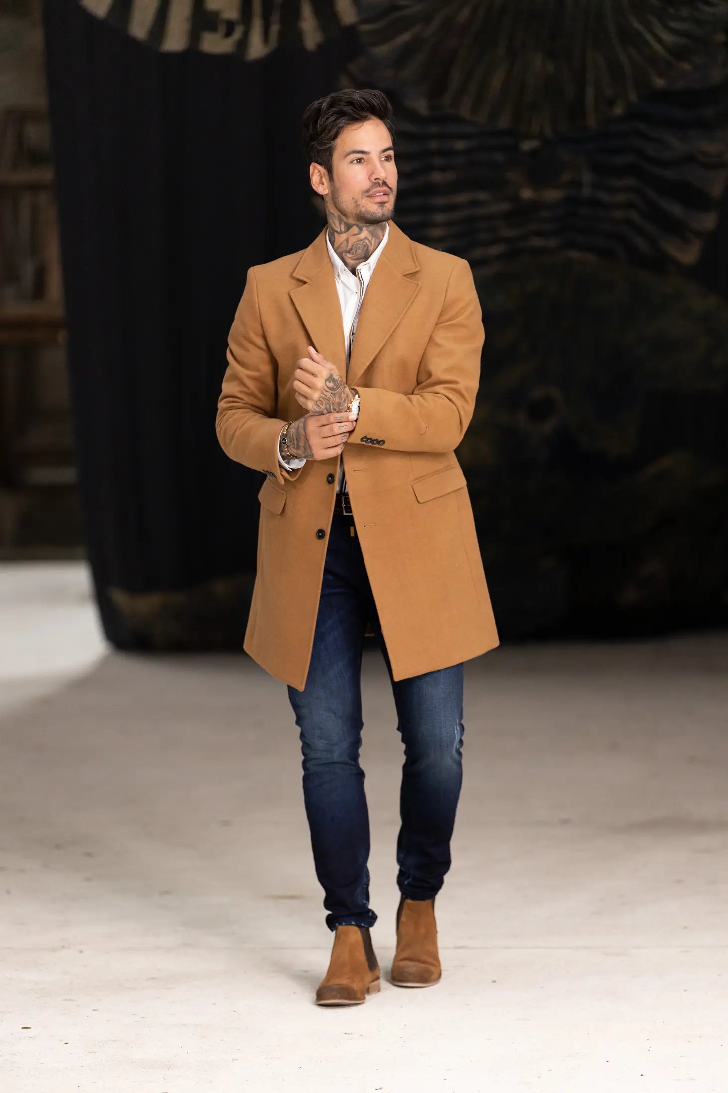 Drie Kleure Smk Overcoat - Camel-Clothing - Men-SMK Denim&Co-S-Camel-Urbanheer