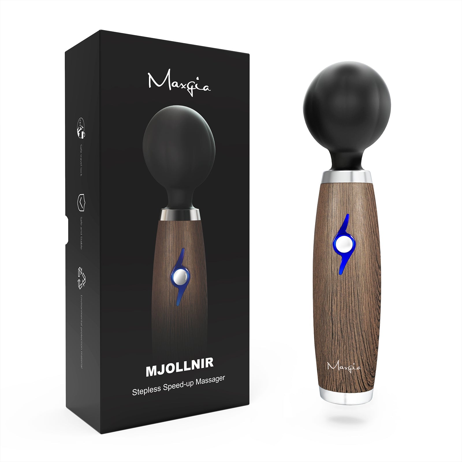 Maxgia Electric Handheld Muslce Massager, Mjollnir-Maxgia-Wood Pattern-Urbanheer