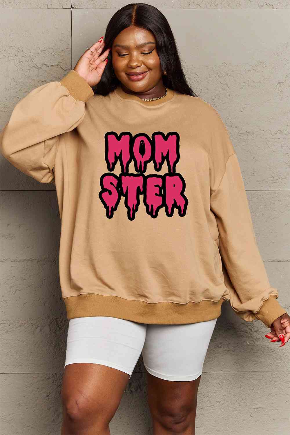 Simply Love Full Size Mom Ster Graphic Sweatshirt-Street 360-Black-S-Urbanheer