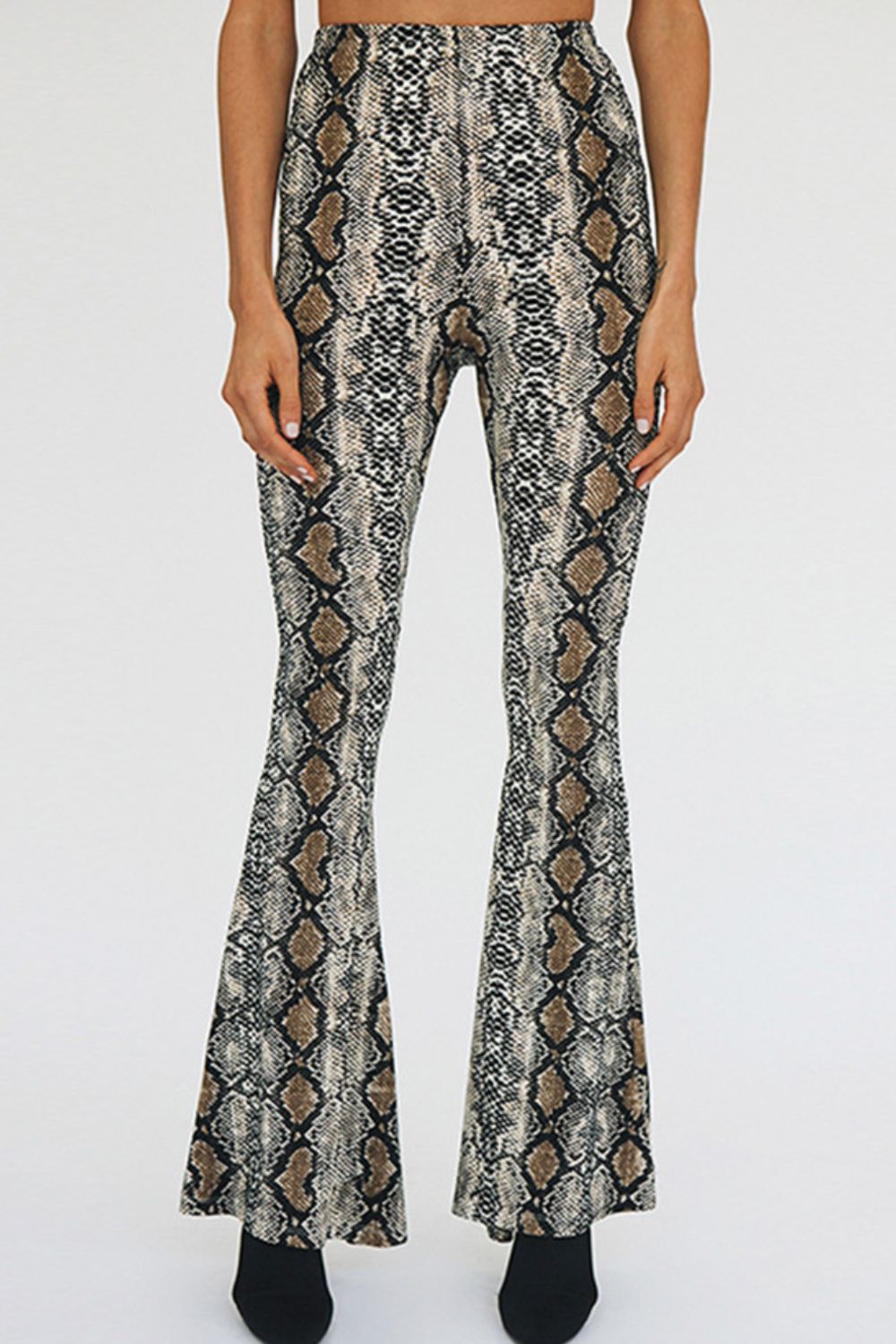 Snakeskin Print Flare Pants-Street 360-Snakeskin-S-Urbanheer