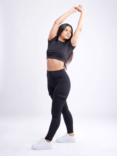 High-Waisted Leggings with Side Cargo Pockets-JupiterGear-French Camo-Small / Medium-Urbanheer