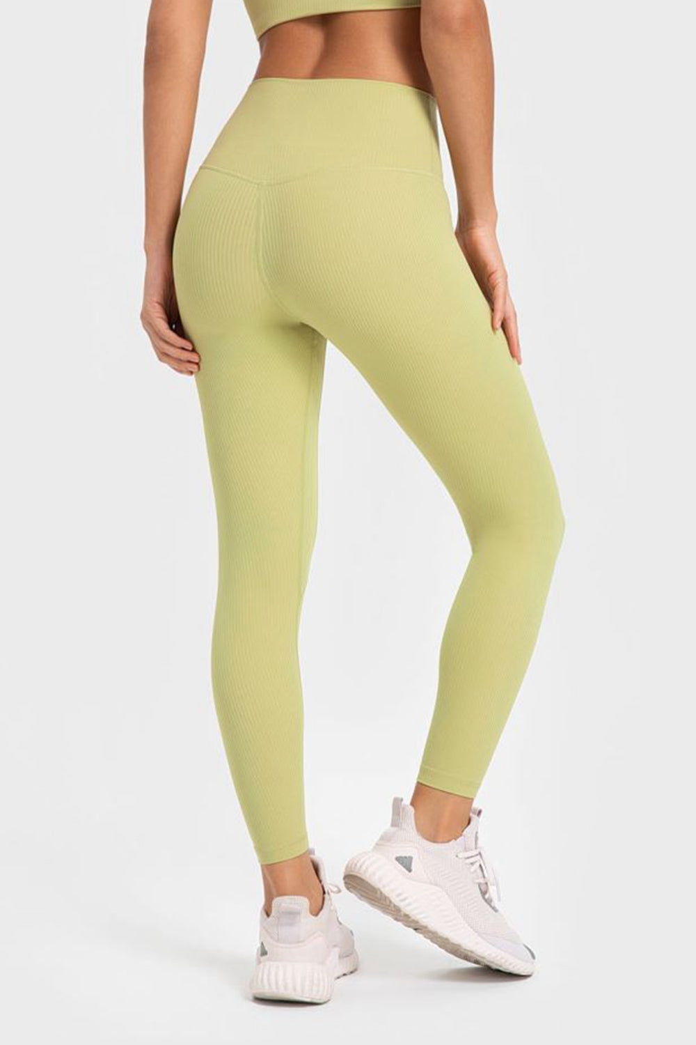 Highly Stretchy Wide Waistband Yoga Leggings-Street 360-Lemon-4-Urbanheer