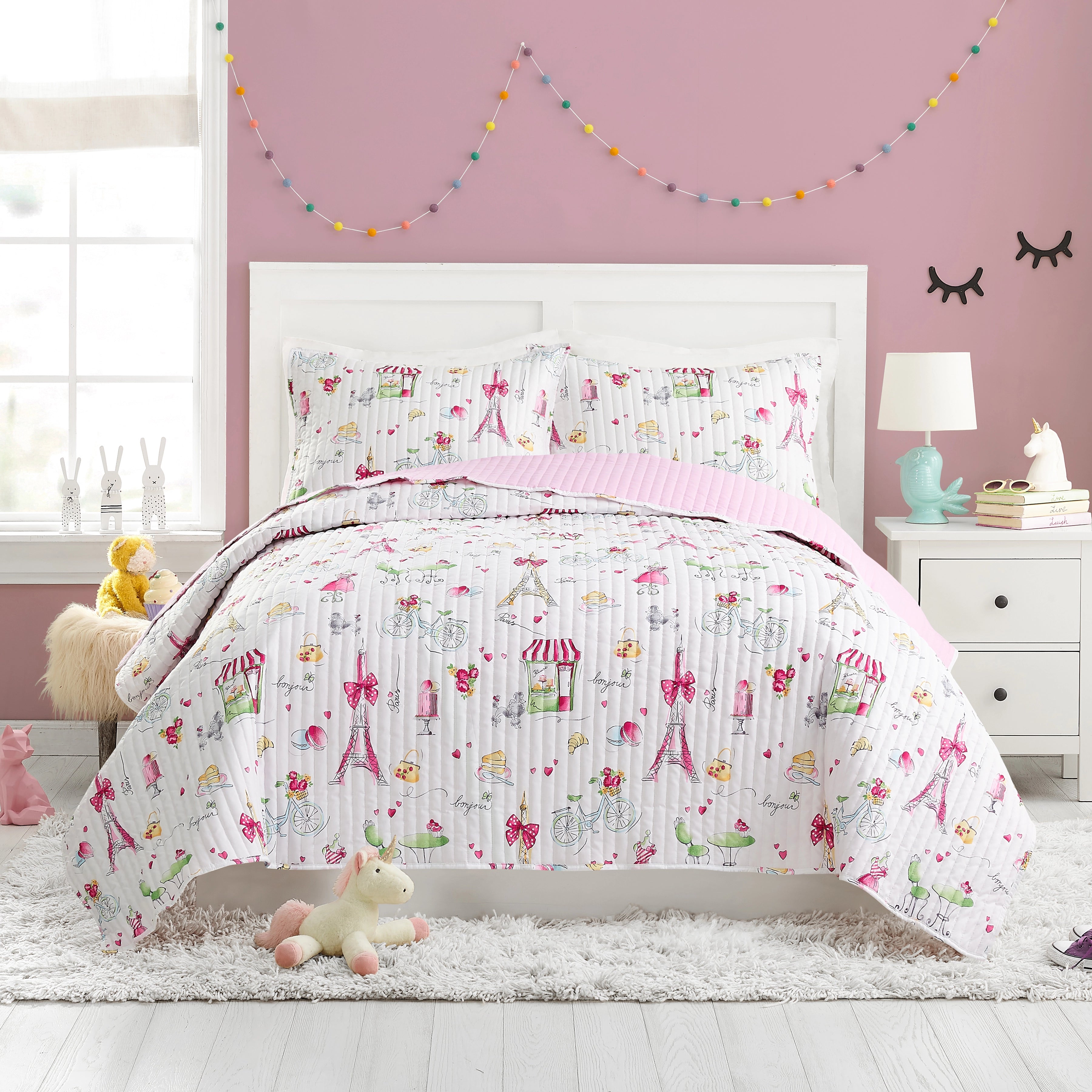 Pretty In Paris Quilt Set (2Pc/3Pc) By Urban Playground.-peking handicraft-Full/Queen-Urbanheer