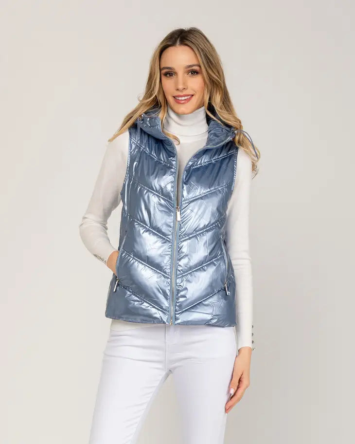 Metallic Blue Padded Vest-Tantra-S-Blue-Urbanheer