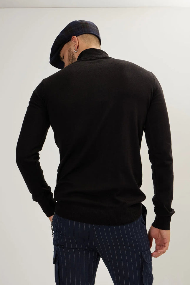 Rt Roll Neck Men'S Sweater - Black-Clothing - Men-Ron Tomson-Urbanheer
