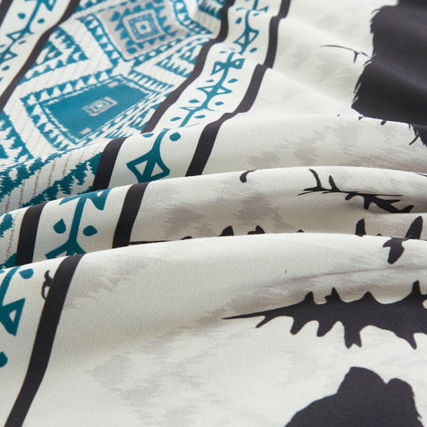 Big Bear Southwest Turquoise Aztec Comforter - 6 Piece Set.-Linen Mart-Twin-Urbanheer