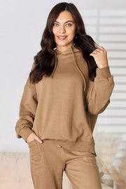 Risen Drawstring Drop Shoulder Long Sleeve Hoodie-Risen-Mocha-S-Urbanheer
