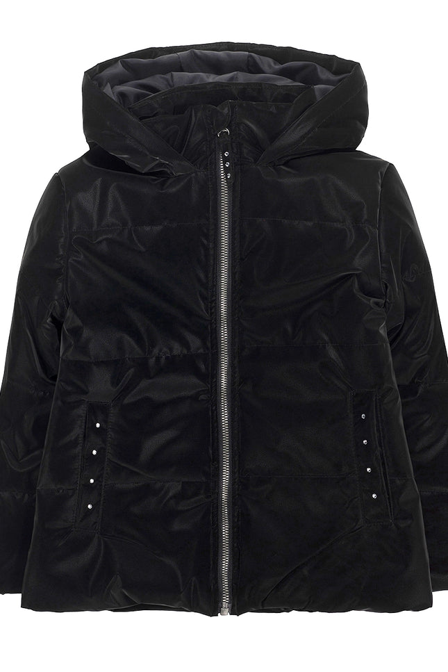 Ubs2 Girls' Down Jacket In Faux Leather In Black.-UBS2-2-Urbanheer