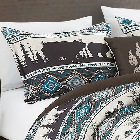 Big Bear Southwest Turquoise Aztec Comforter - 6 Piece Set.-Linen Mart-Twin-Urbanheer