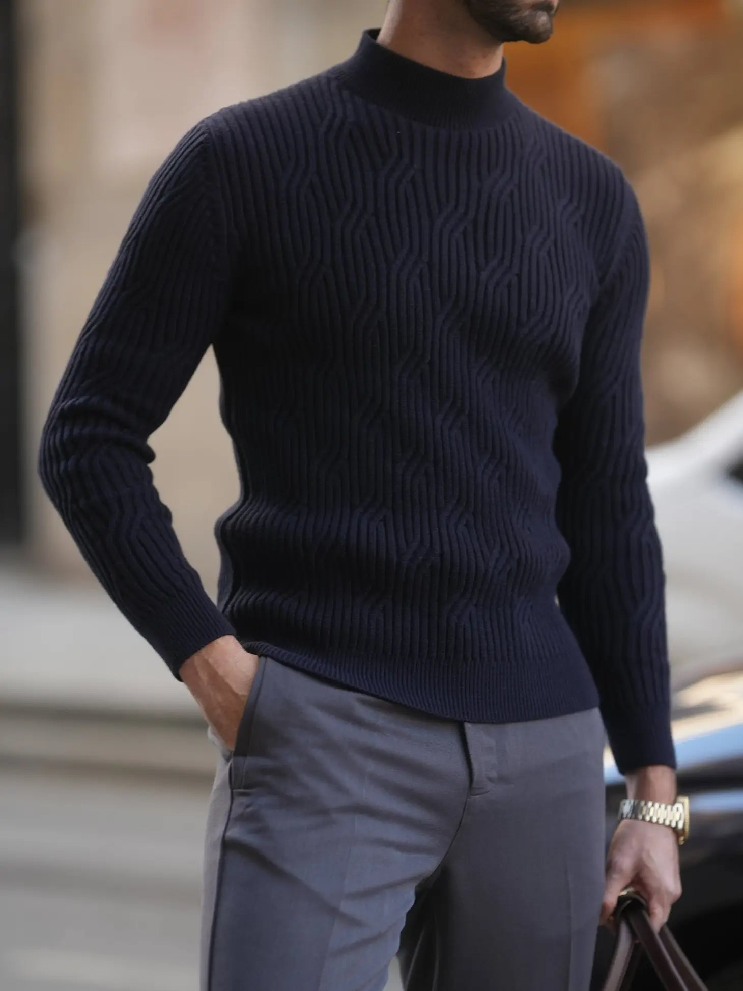 Men'S Blue Structure Perkins Sporty Sweater-Clothing - Men-Donato-S-Urbanheer