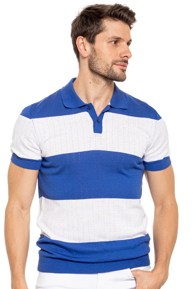 Gondola Knit Polo - Blue-Clothing - Men-Eight X-Urbanheer