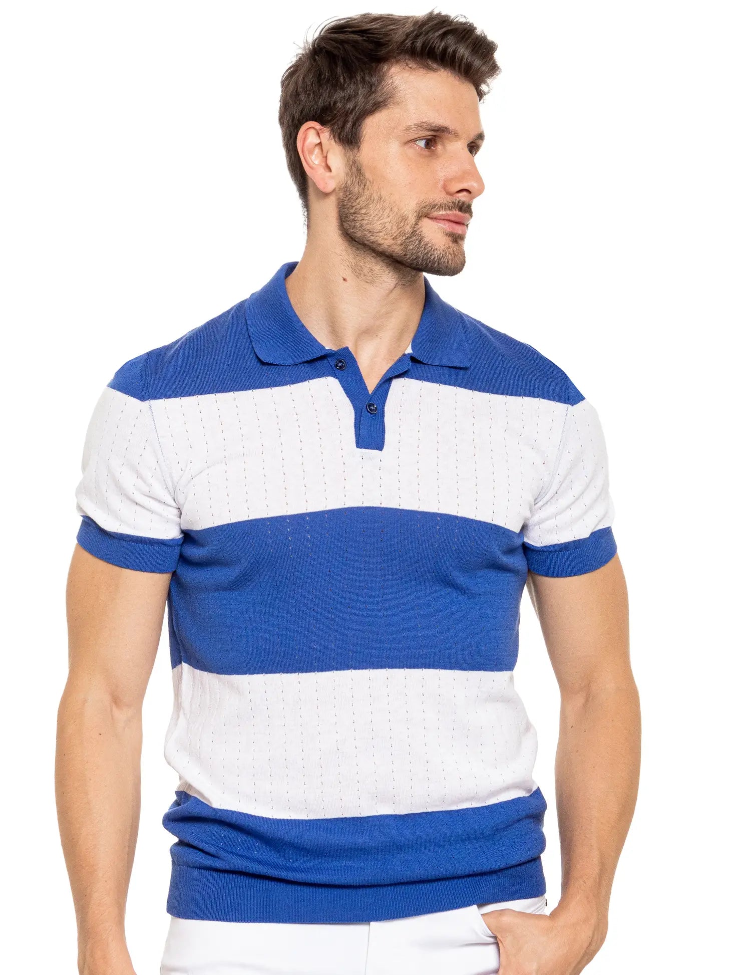 Gondola Knit Polo - Blue-Clothing - Men-Eight X-M-Urbanheer