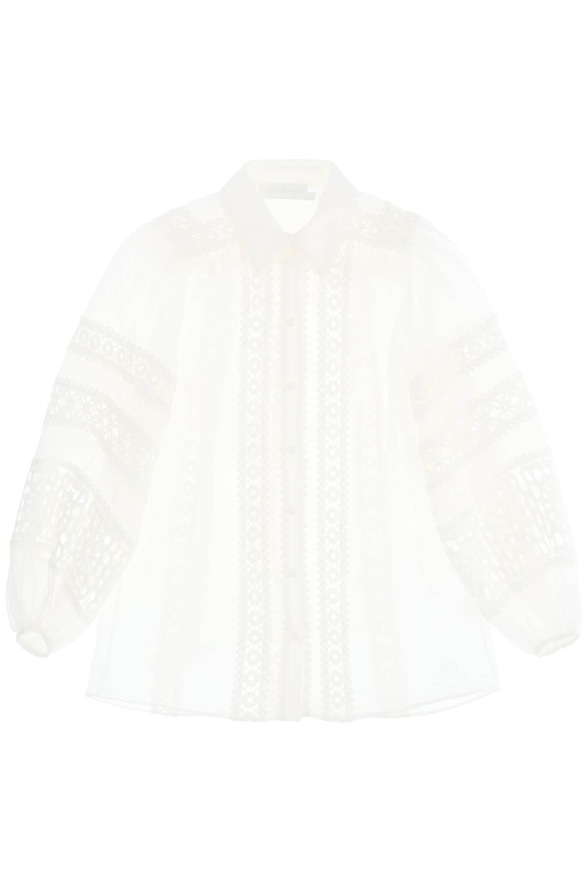 Zimmermann 'Devi Spliced' Blouse With Crochet Inserts-Zimmermann-0-Urbanheer