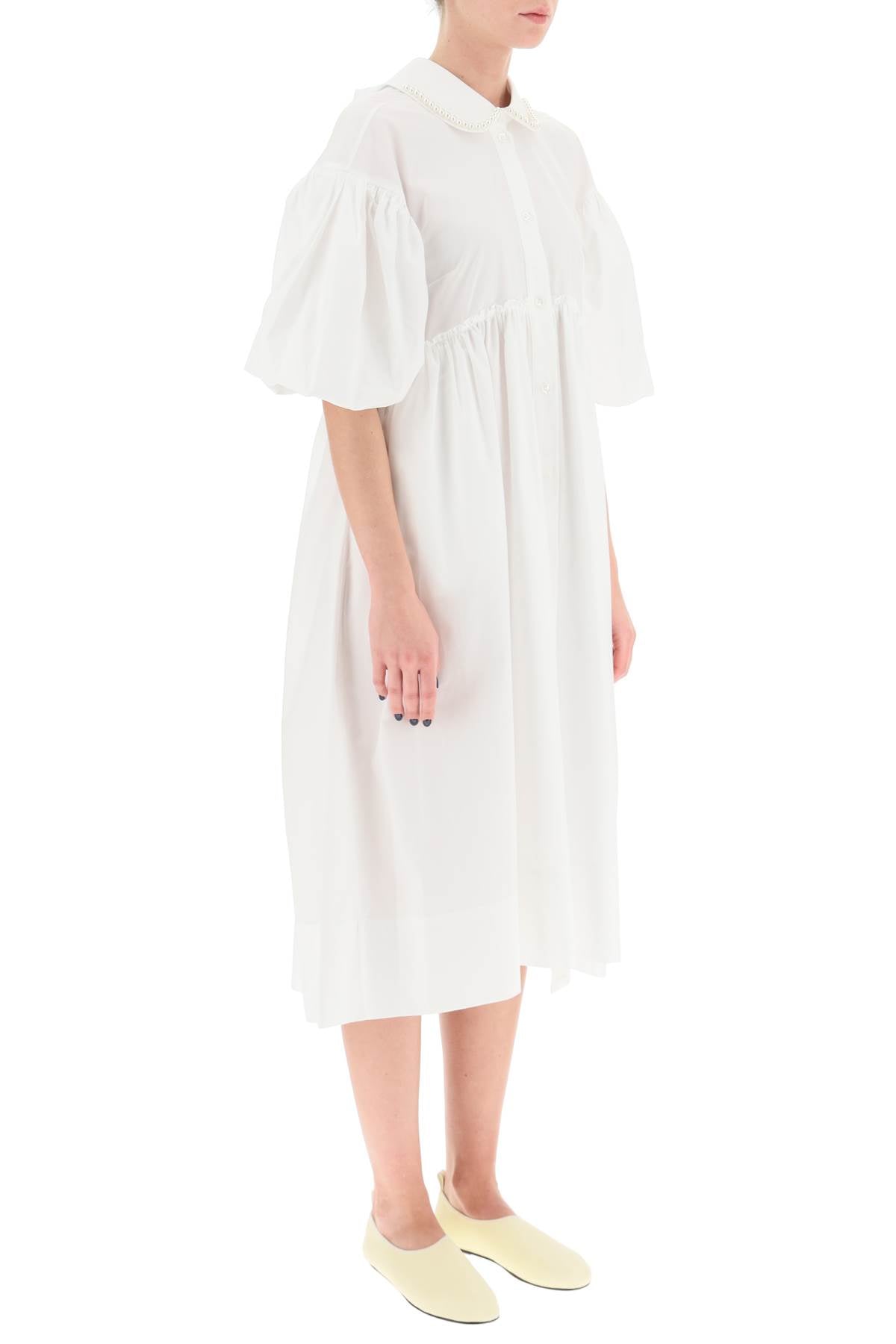Simone rocha poplin dress with puff sleeves-Simone Rocha-6-Urbanheer