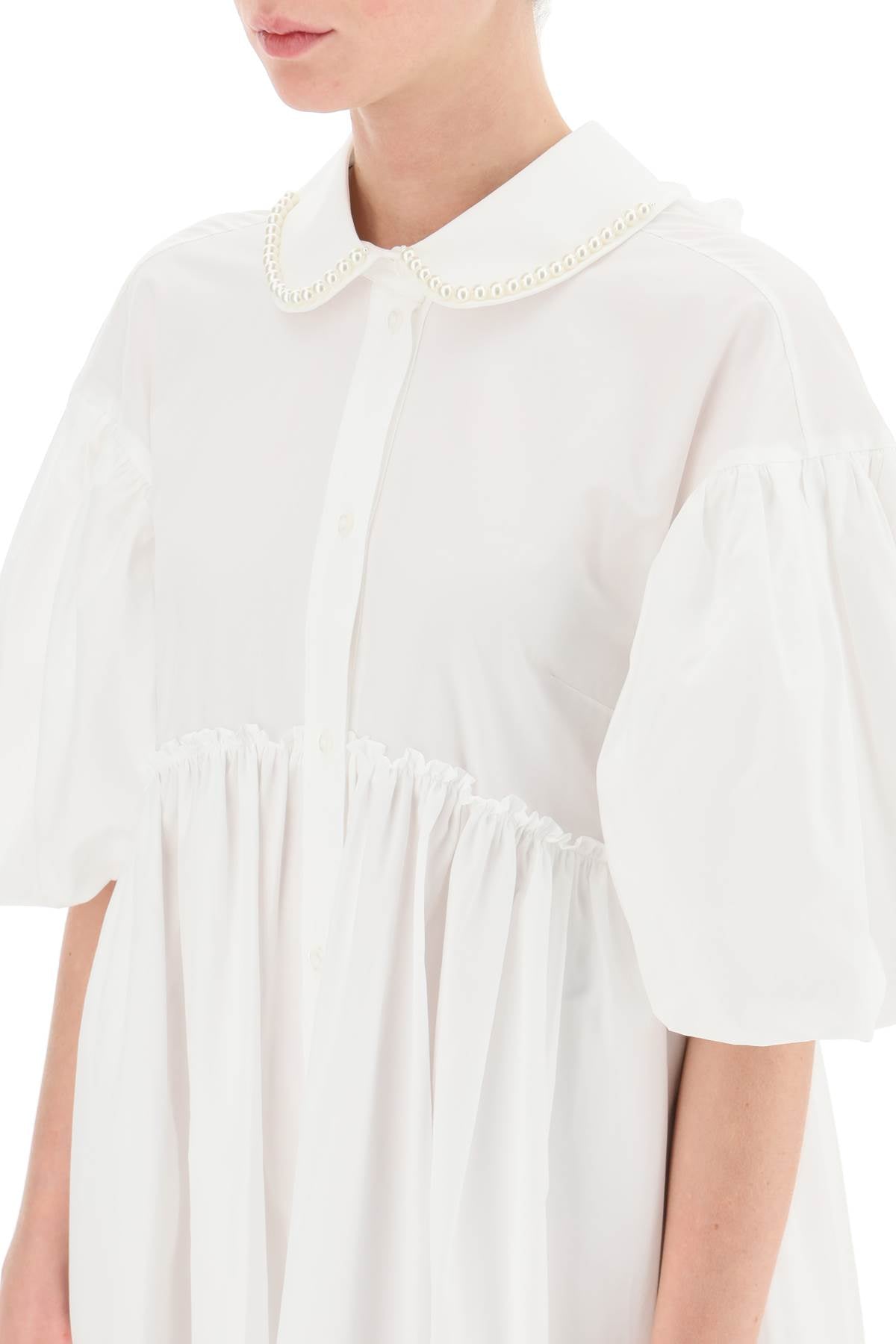 Simone rocha poplin dress with puff sleeves-Simone Rocha-6-Urbanheer