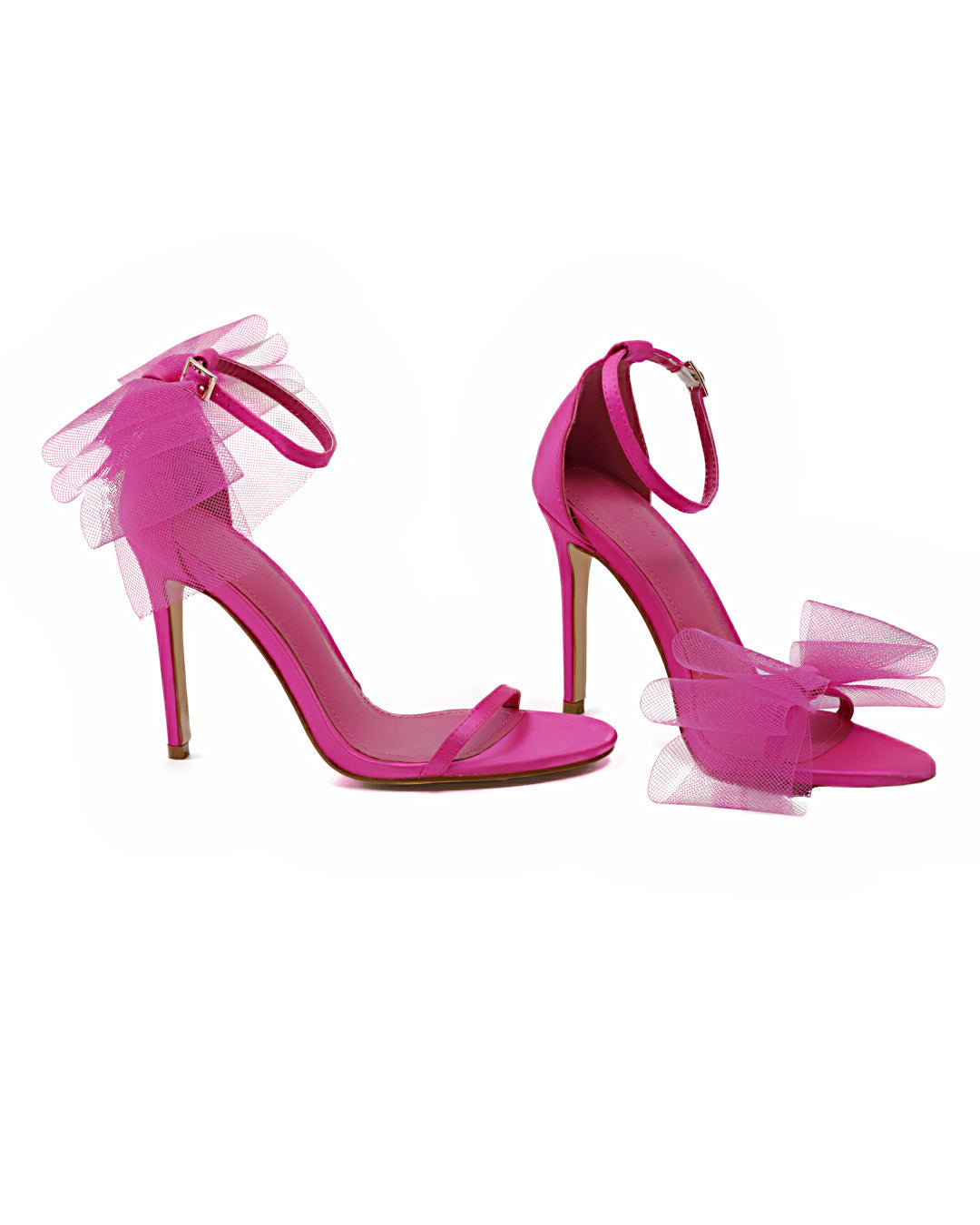 Camila Mesh Bow Stiletto Heel-Shoes - Women-Lulamax Shoes-US 5 /EU 36-Fuchsia-Urbanheer