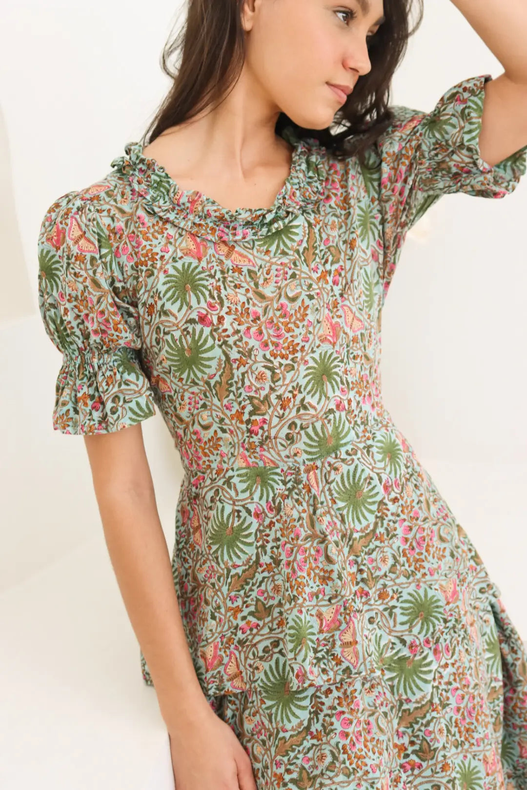 Lux Palm Springs Cotton Dress - Natural, Eco Friendly-Carolina Benoit-XS-Urbanheer
