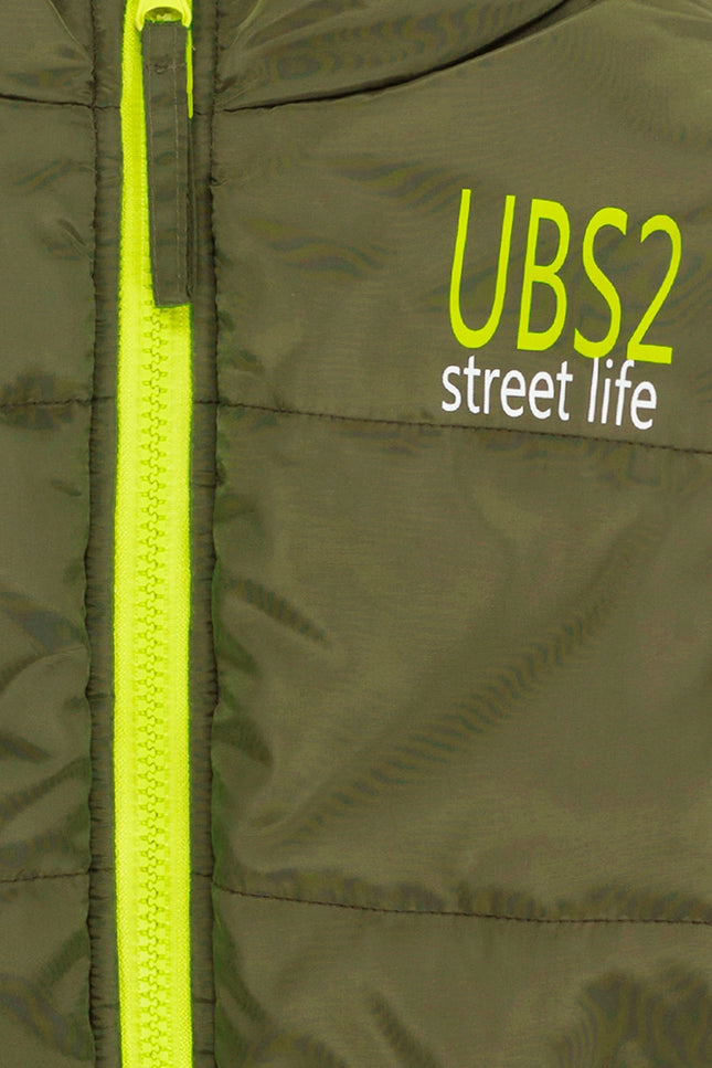 Ubs2 Khaki And Light Green Reversible Boy'S Jacket.-UBS2-Urbanheer