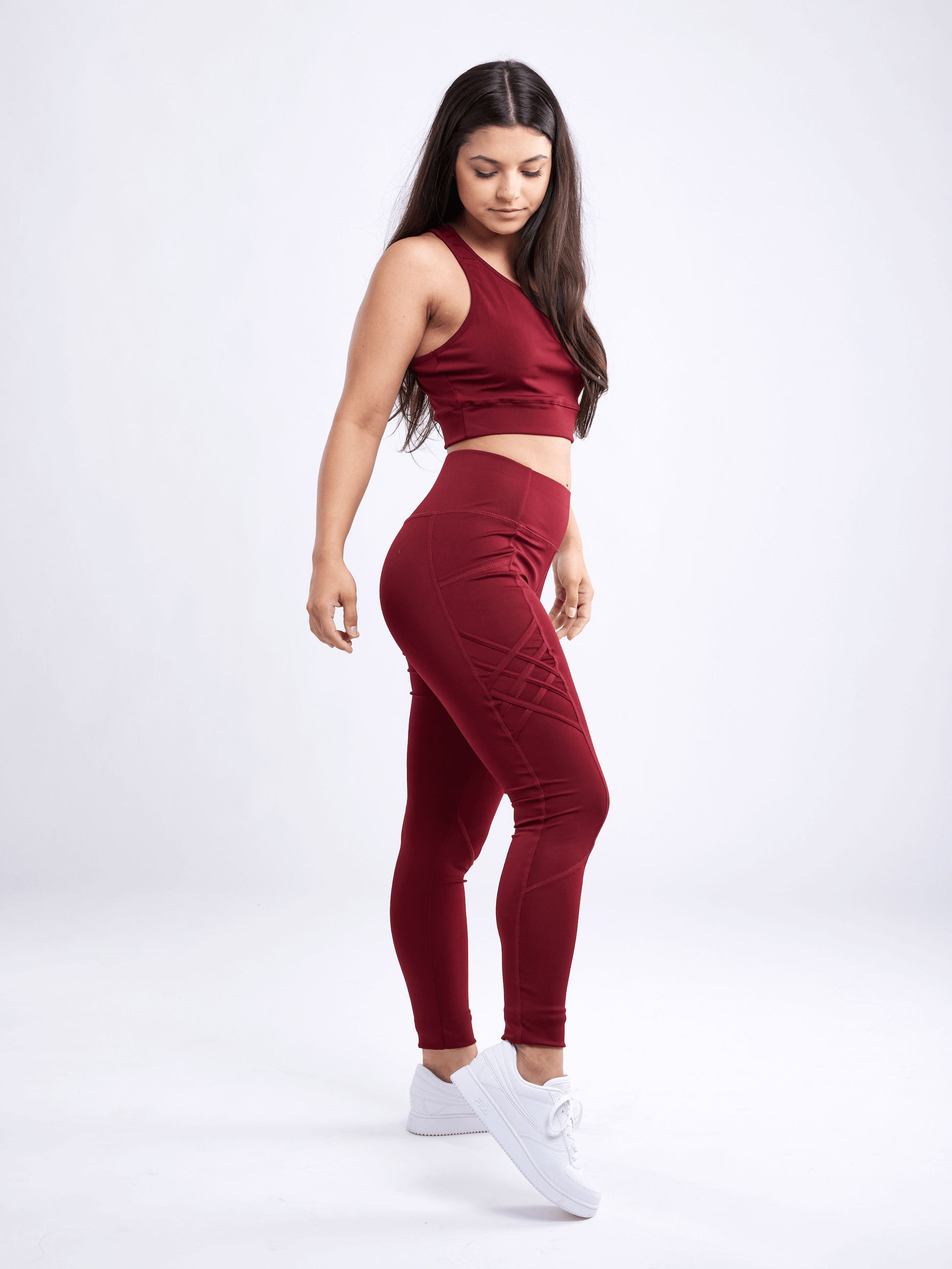 Racerback Lightweight Training Crop Tank Top-JupiterGear-Burgundy-Small / Medium-Urbanheer