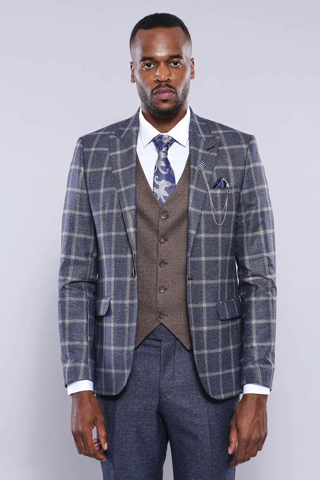 Navy Combined Men'S Suit-Clothing - Men-Wessi-36-Grey-Urbanheer