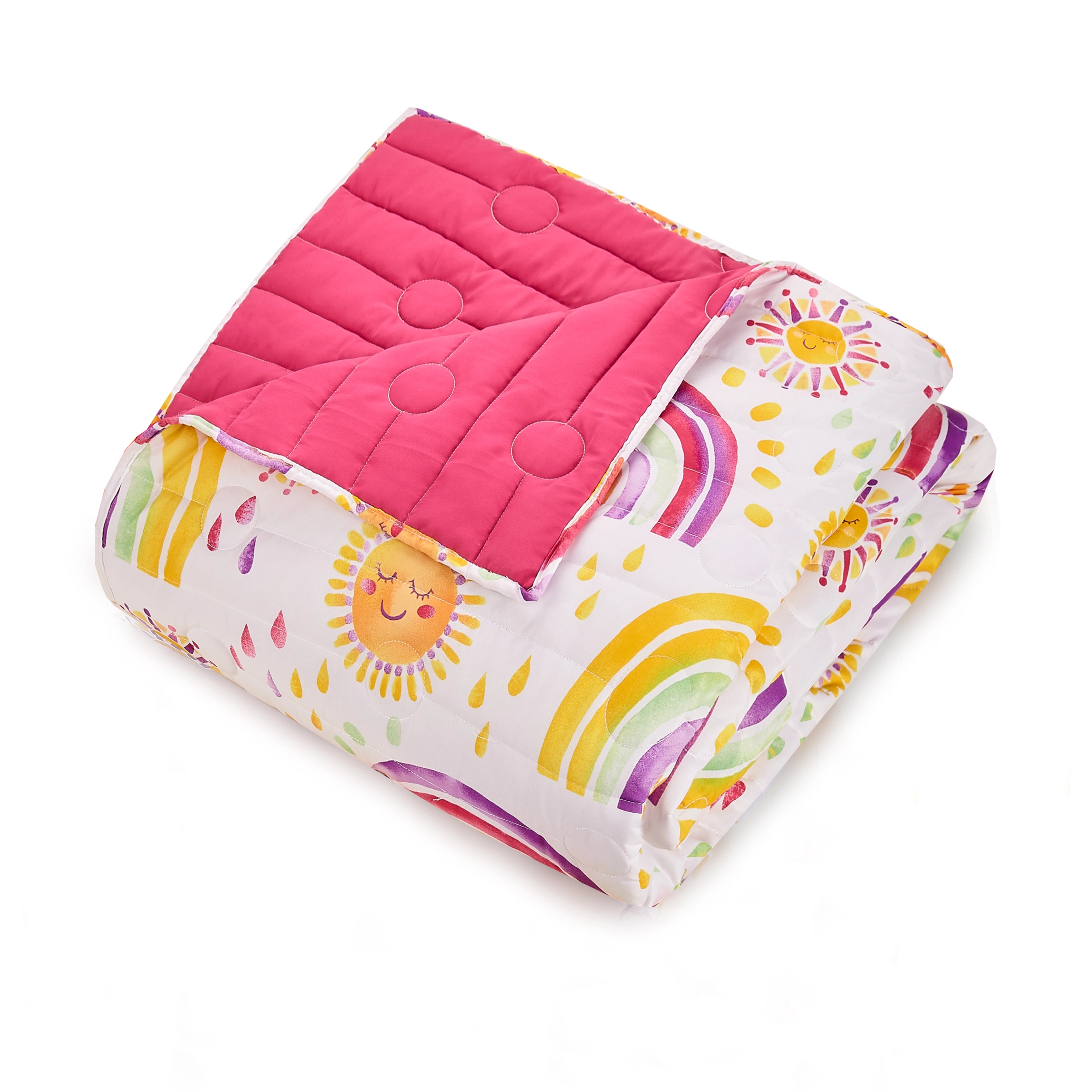 Rainbow & Suns Quilt Set (2Pc/3Pc) By Urban Playground.-peking handicraft-Twin-Urbanheer