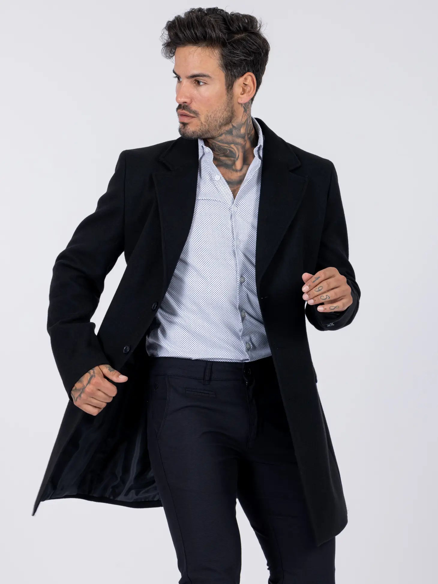 Drie Kleure Smk Overcoat - Black-Clothing - Men-SMK Denim&Co-S-Black-Urbanheer