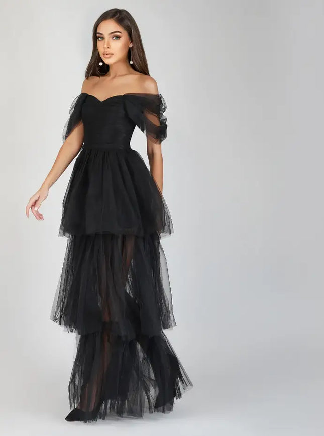 Sydney Maxi Dress - Black-Lace & Beads-Urbanheer