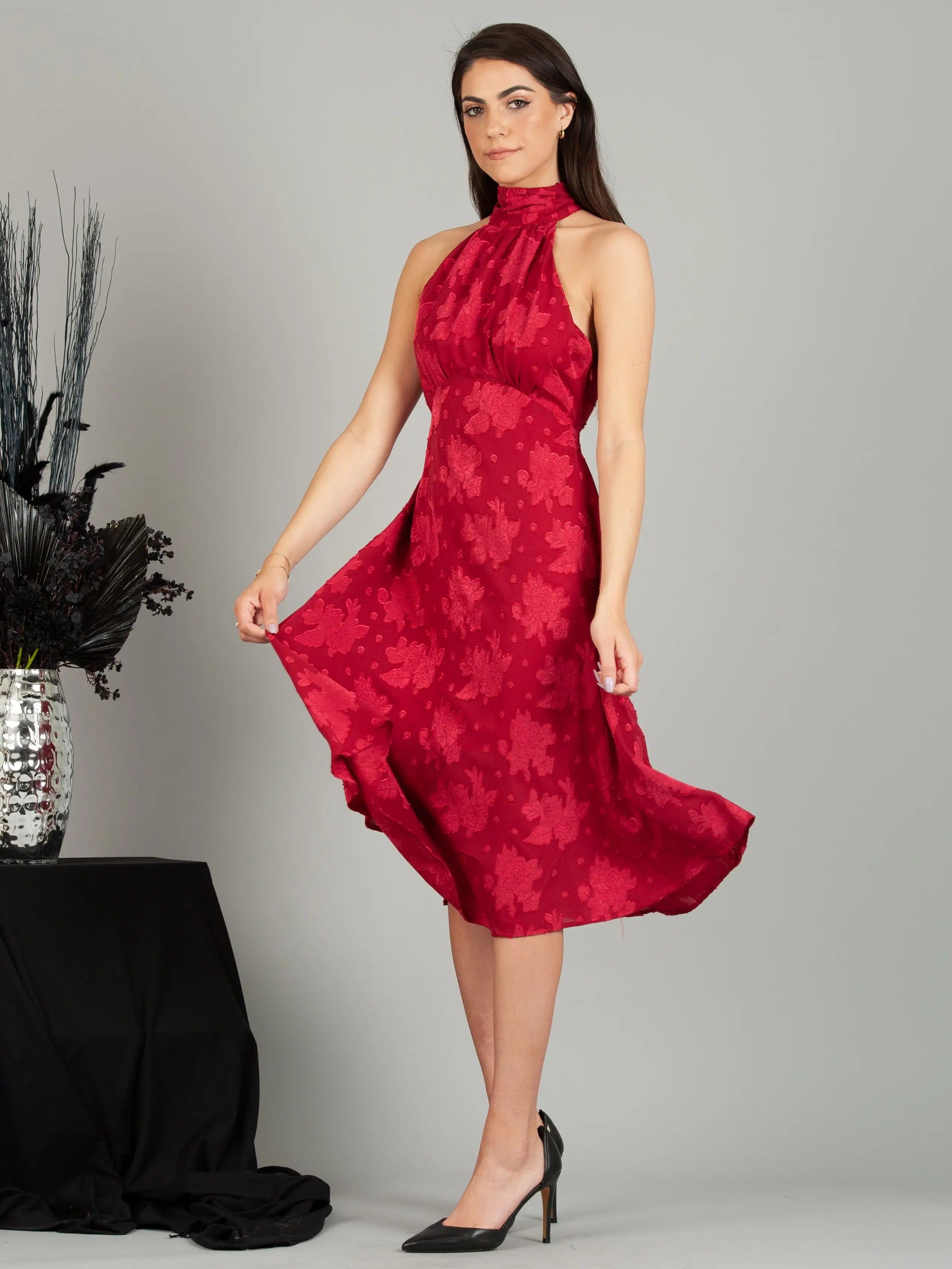 Lindsay Halter Dress-Merlot-Lucca Couture-XS-Urbanheer