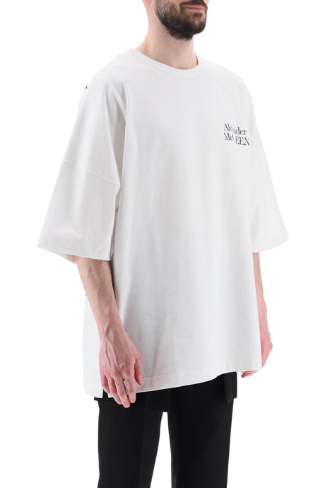 Alexander mcqueen maxi logo print oversized t-shirt