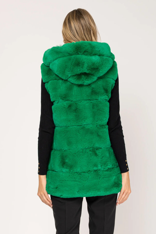 New Fur Vest Coat - Green-Tantra-Urbanheer