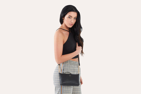 Two Chain Crossbody-Kiko-Black-Urbanheer