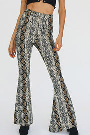 Snakeskin Print Flare Pants-Street 360-Snakeskin-S-Urbanheer